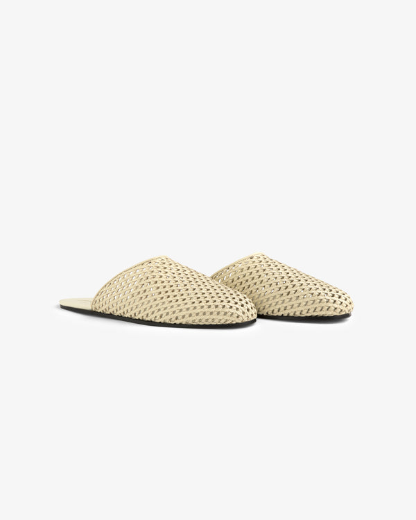 Leather Raffia Mule