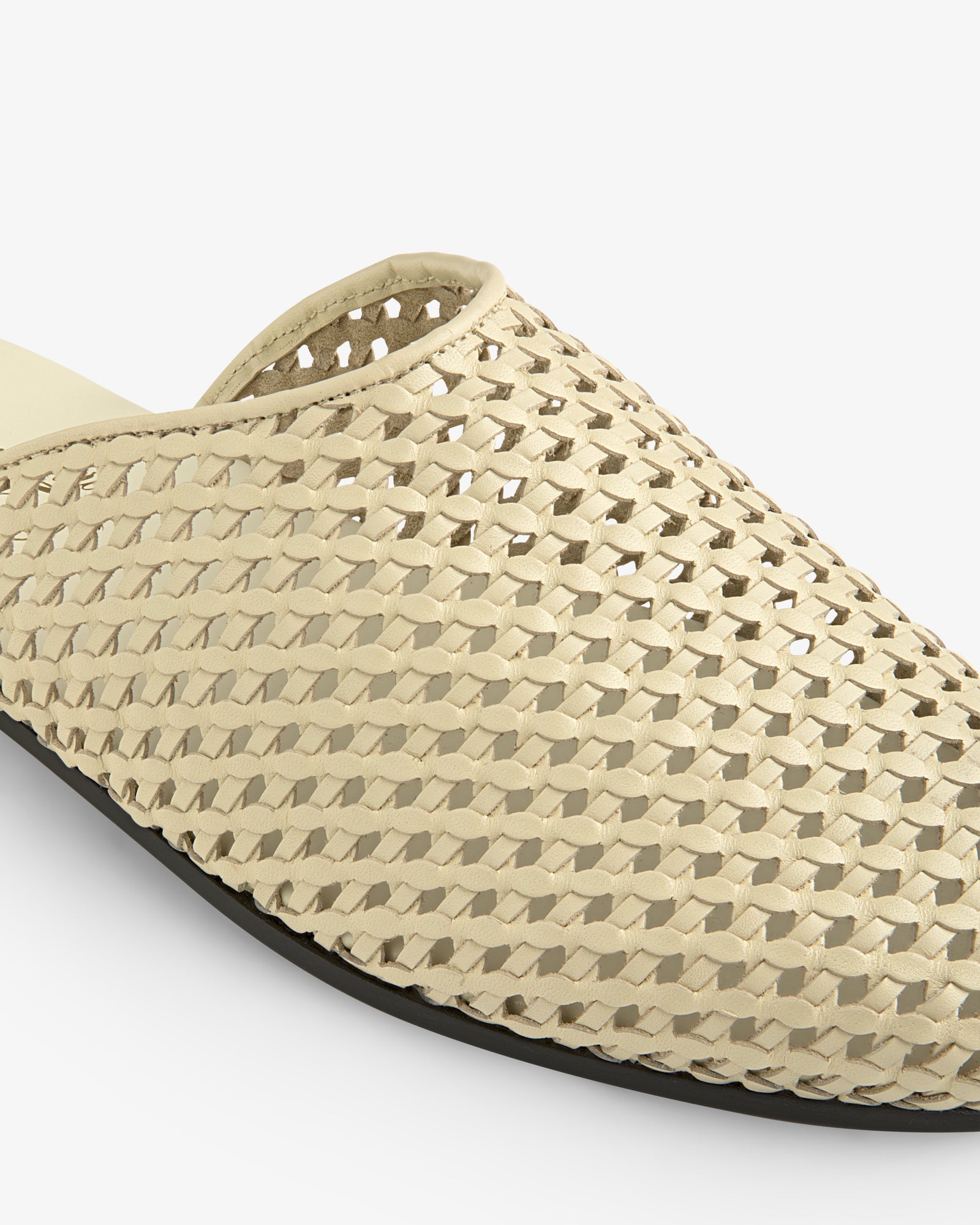 Leather Raffia Mule