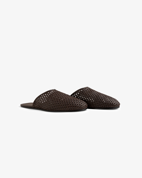Leather Raffia Mule