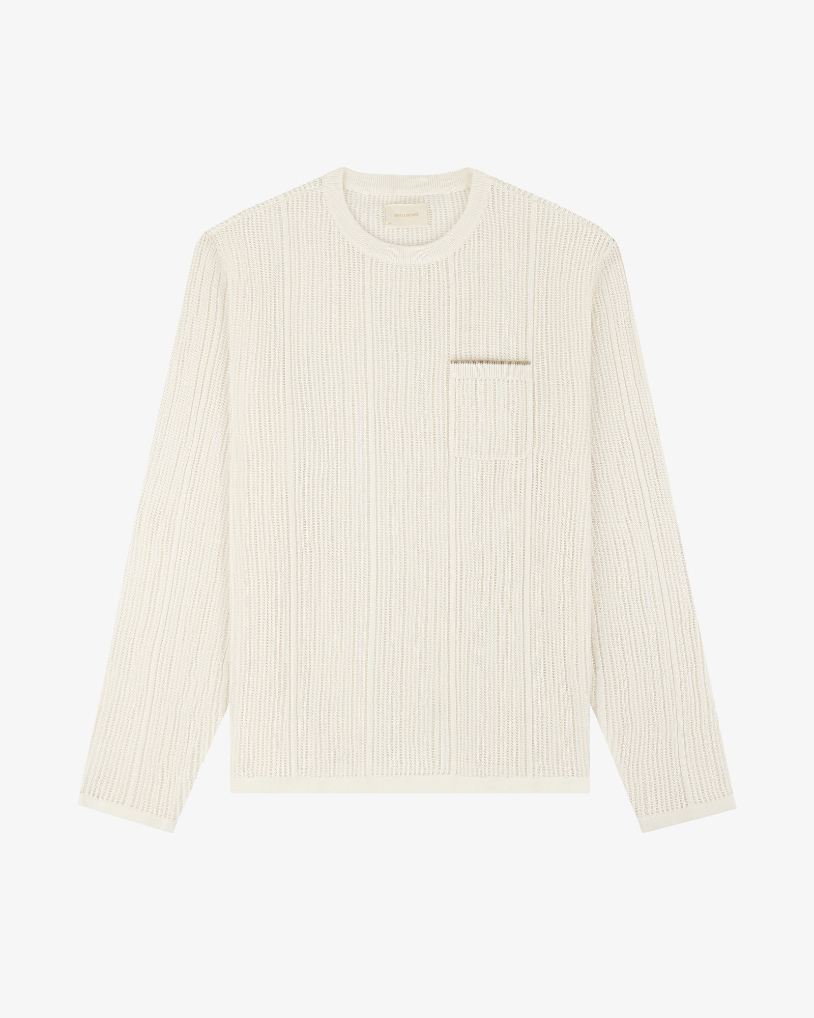 Long-Sleeve Mesh Knit Tee