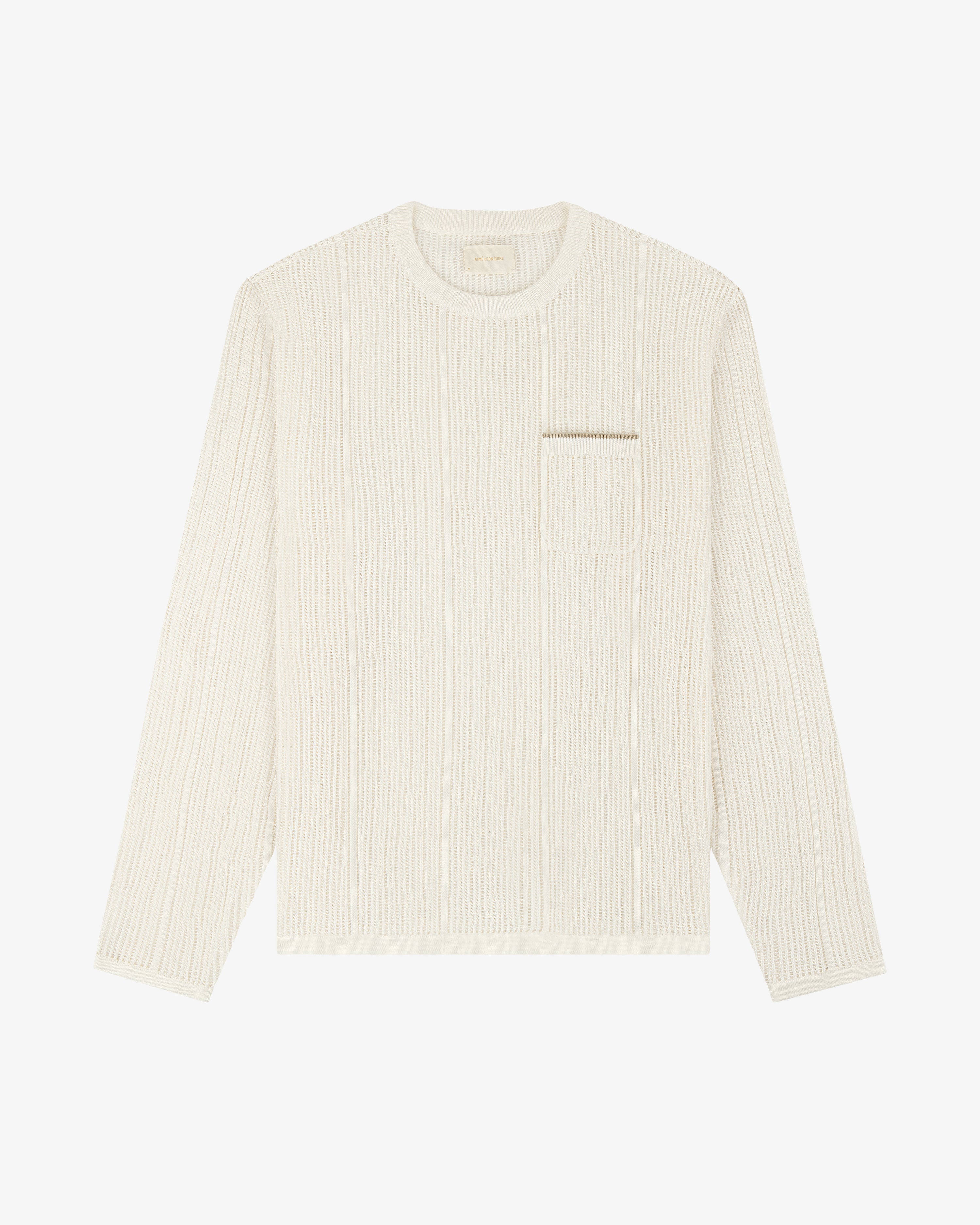 Long-Sleeve Mesh Knit Tee