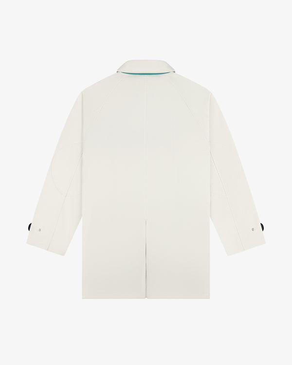Sailing Jacket—white, long sleeves with buttoned cuffs, displayed from the back on a plain white background.