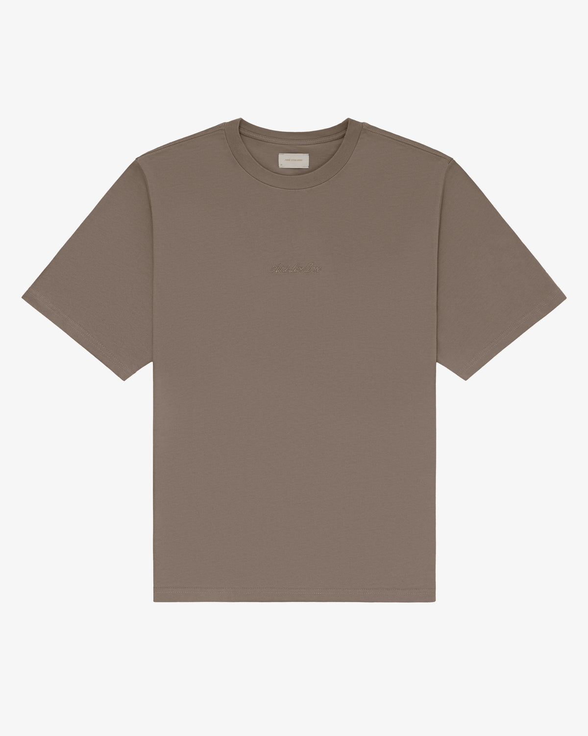 Embroidered Logo Tee, short-sleeve with crew neck, shown on a white background.