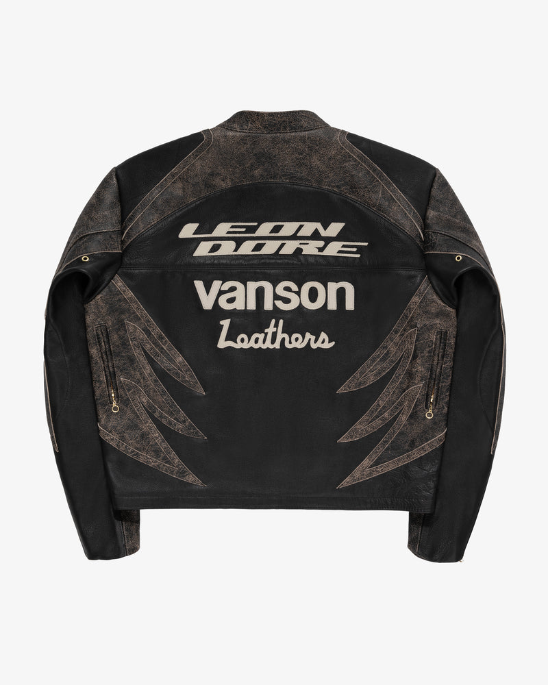 ALD / Vanson Distressed Leather Moto Jacket