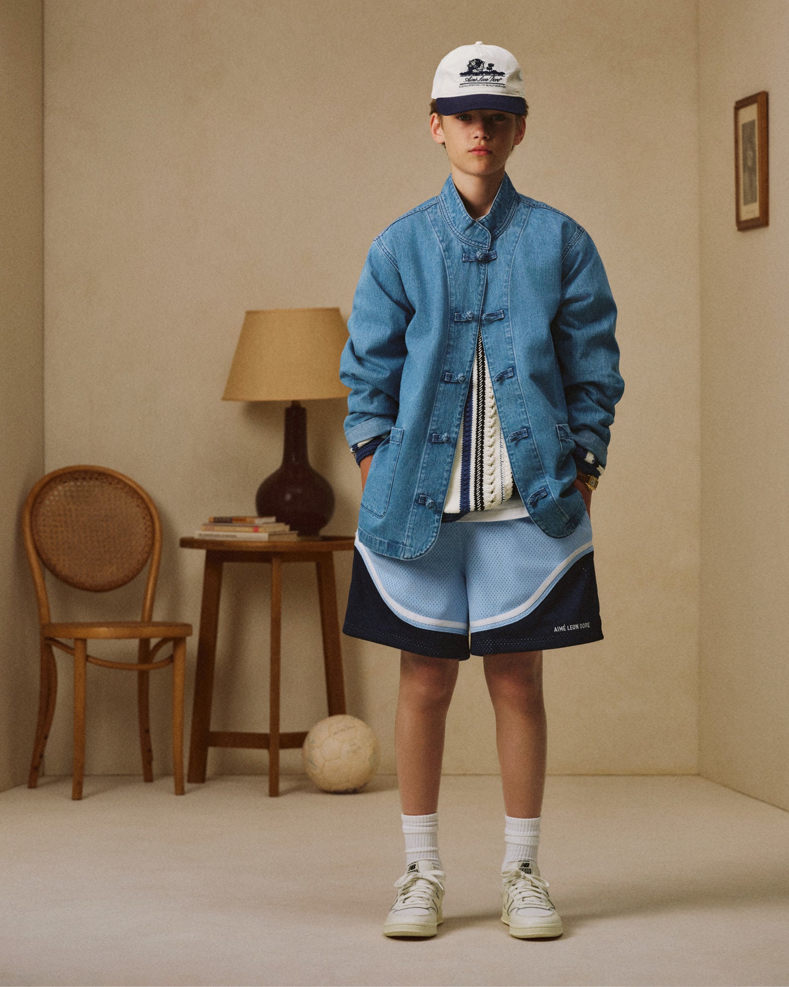 Denim Collarband Jacket