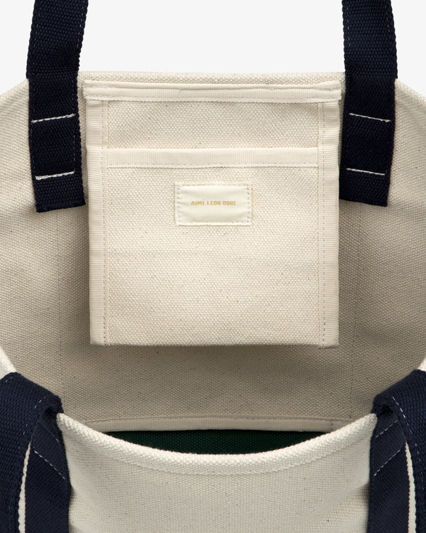 Small Crest Contrast Tote Bag