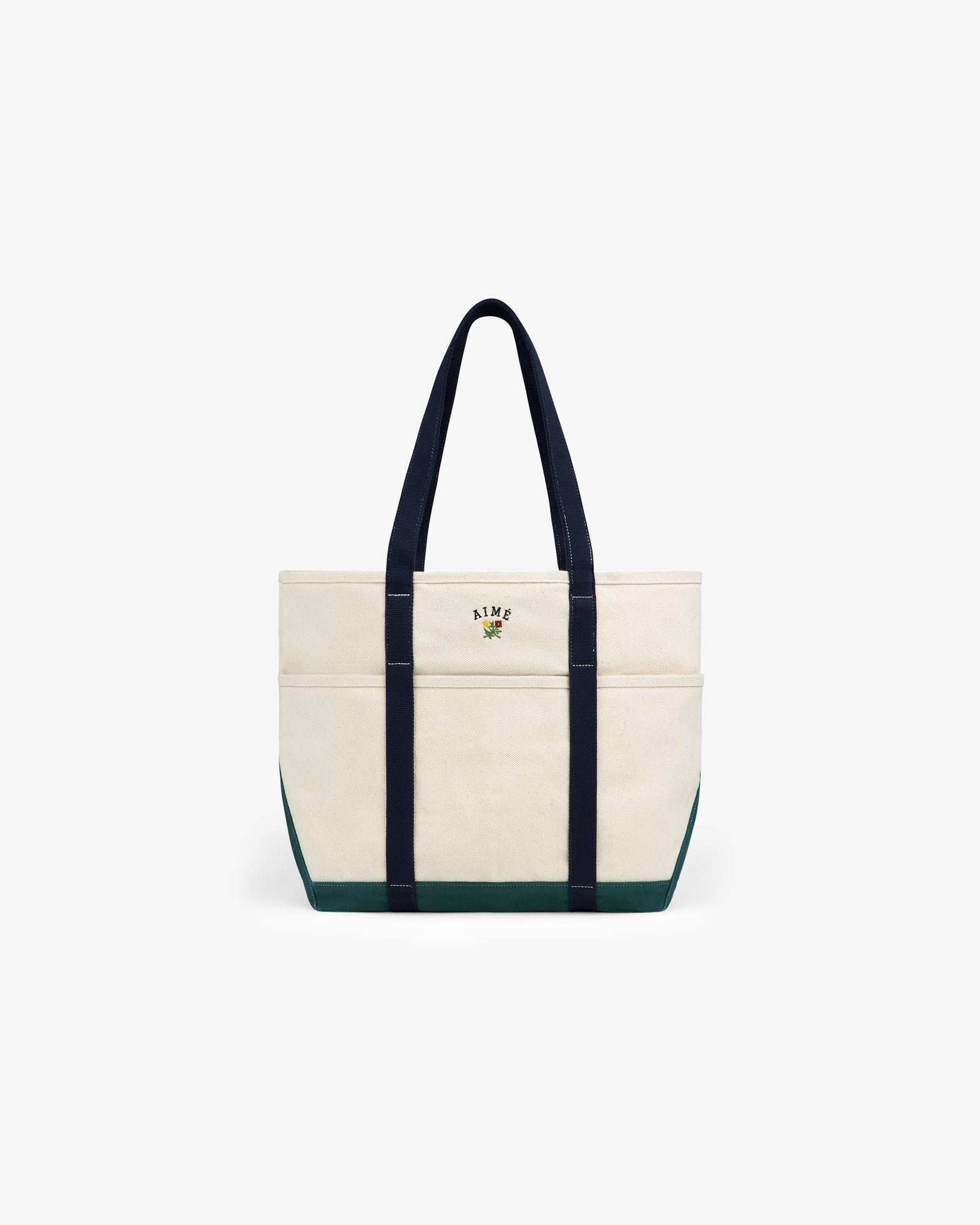 Large Crest Contrast Tote Bag