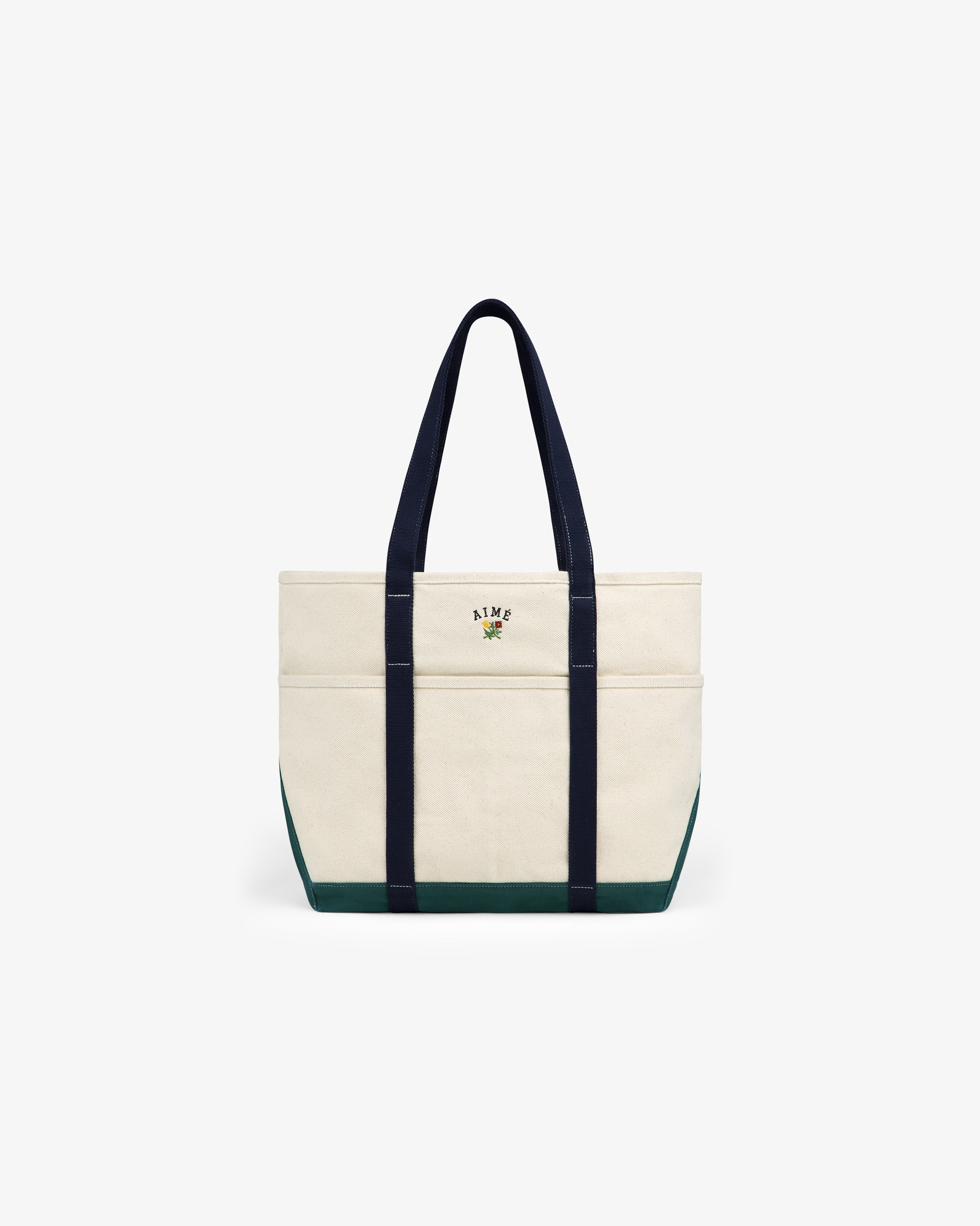 Large Crest Contrast Tote Bag