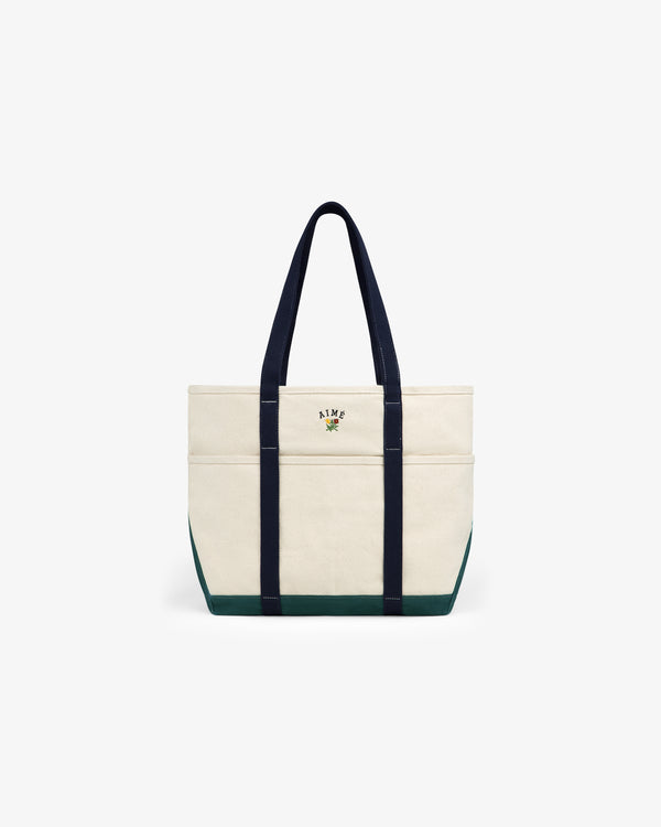 Large Crest Contrast Tote Bag