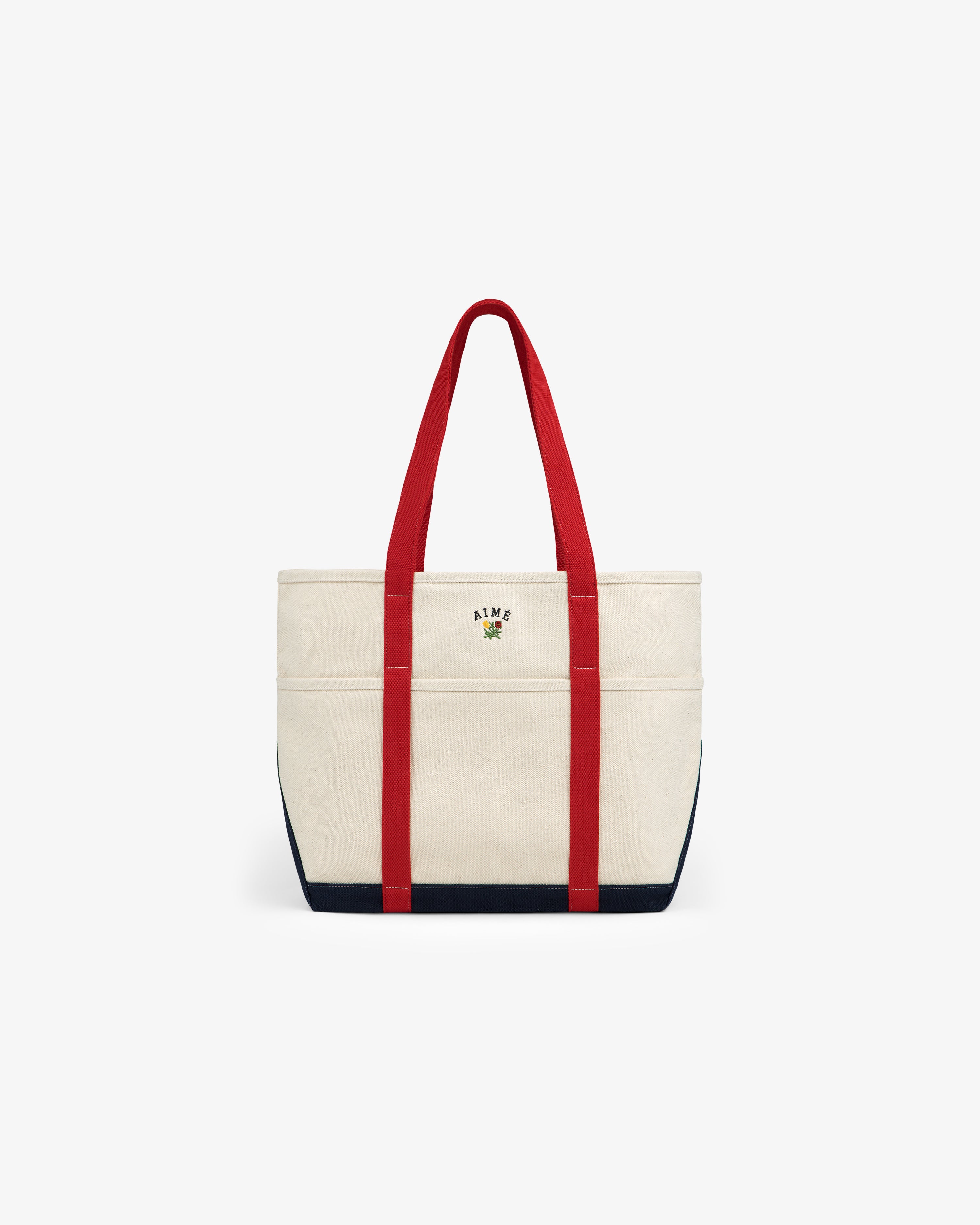 Large Crest Contrast Tote Bag
