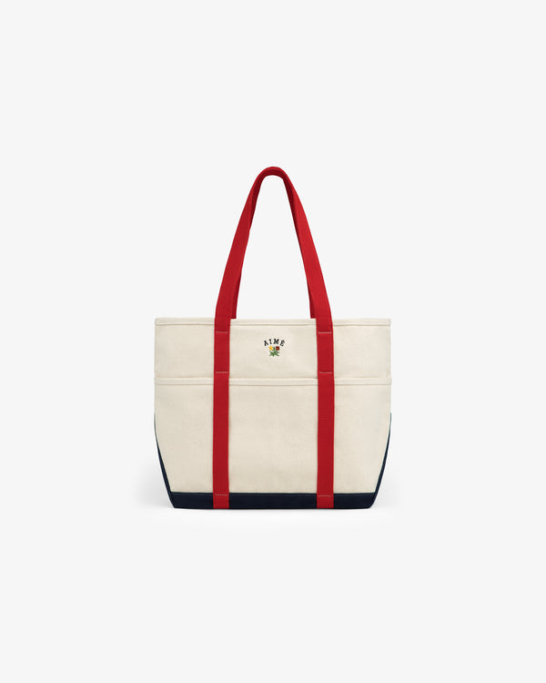 Large Crest Contrast Tote Bag