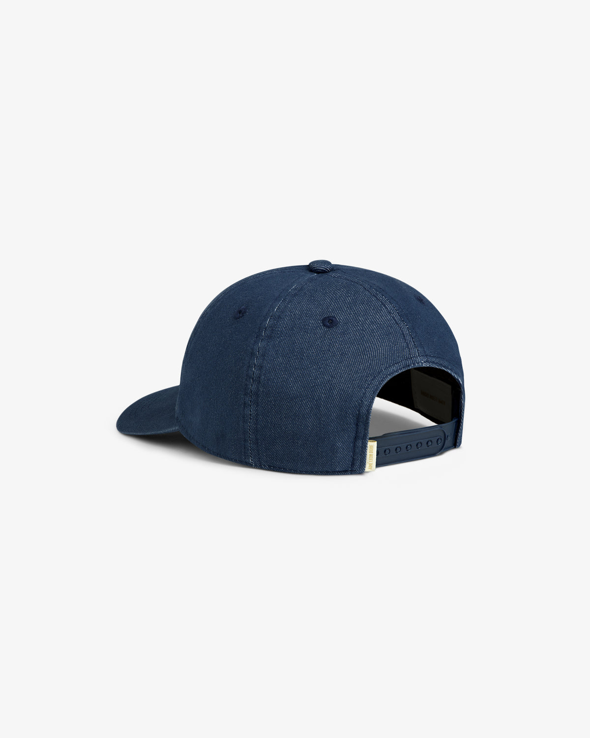 Vintage Micro Logo Hat in navy blue, shown from the back with adjustable strap and curved brim.