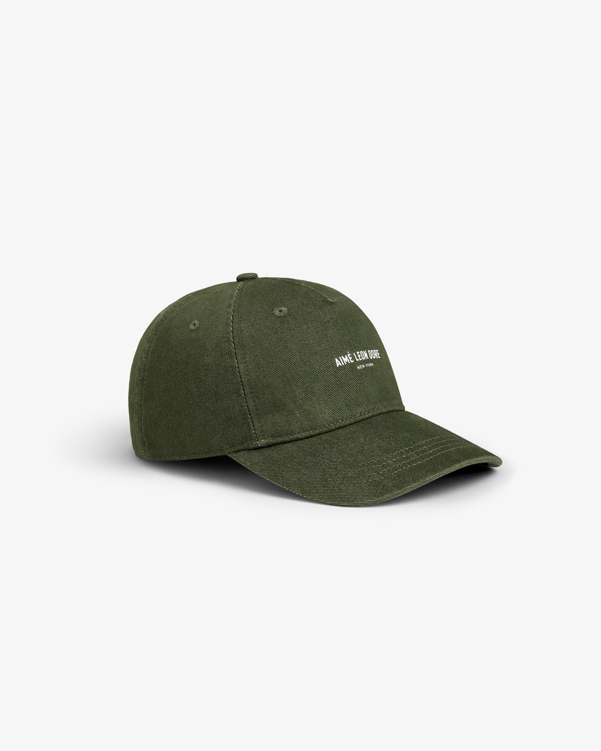 Vintage Micro Logo Hat in olive green with white ANINE BING text on the front, displayed on a white background.
