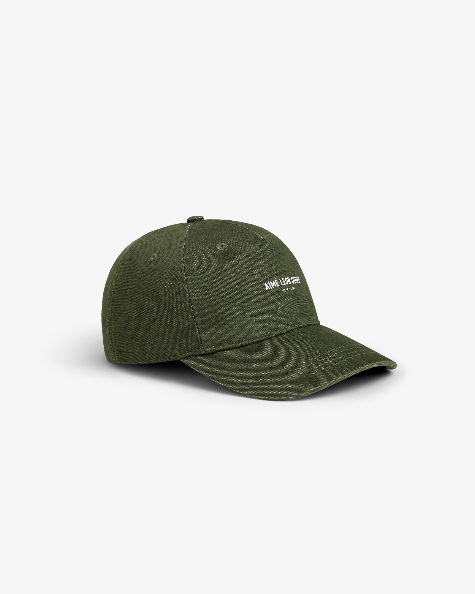 Vintage Micro Logo Hat in olive green with white ANINE BING text on the front, displayed on a white background.