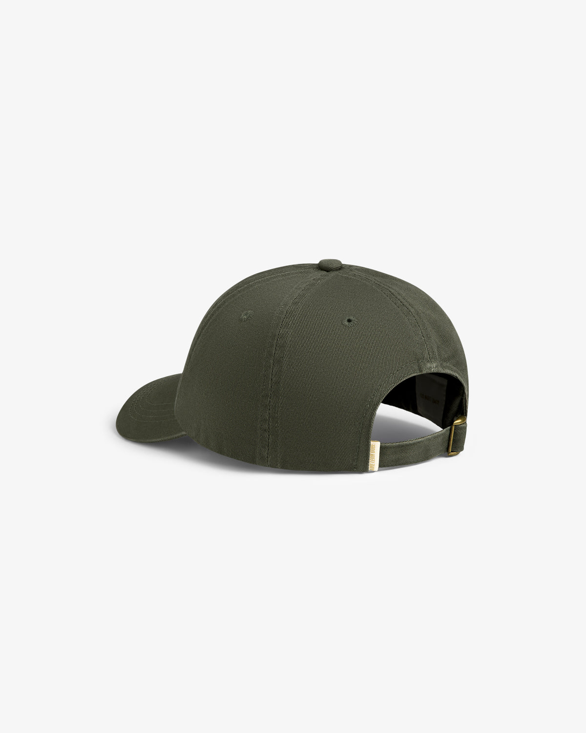 The Cycling Logo Hat is dark green, shown from the back with an adjustable strap and metal buckle.