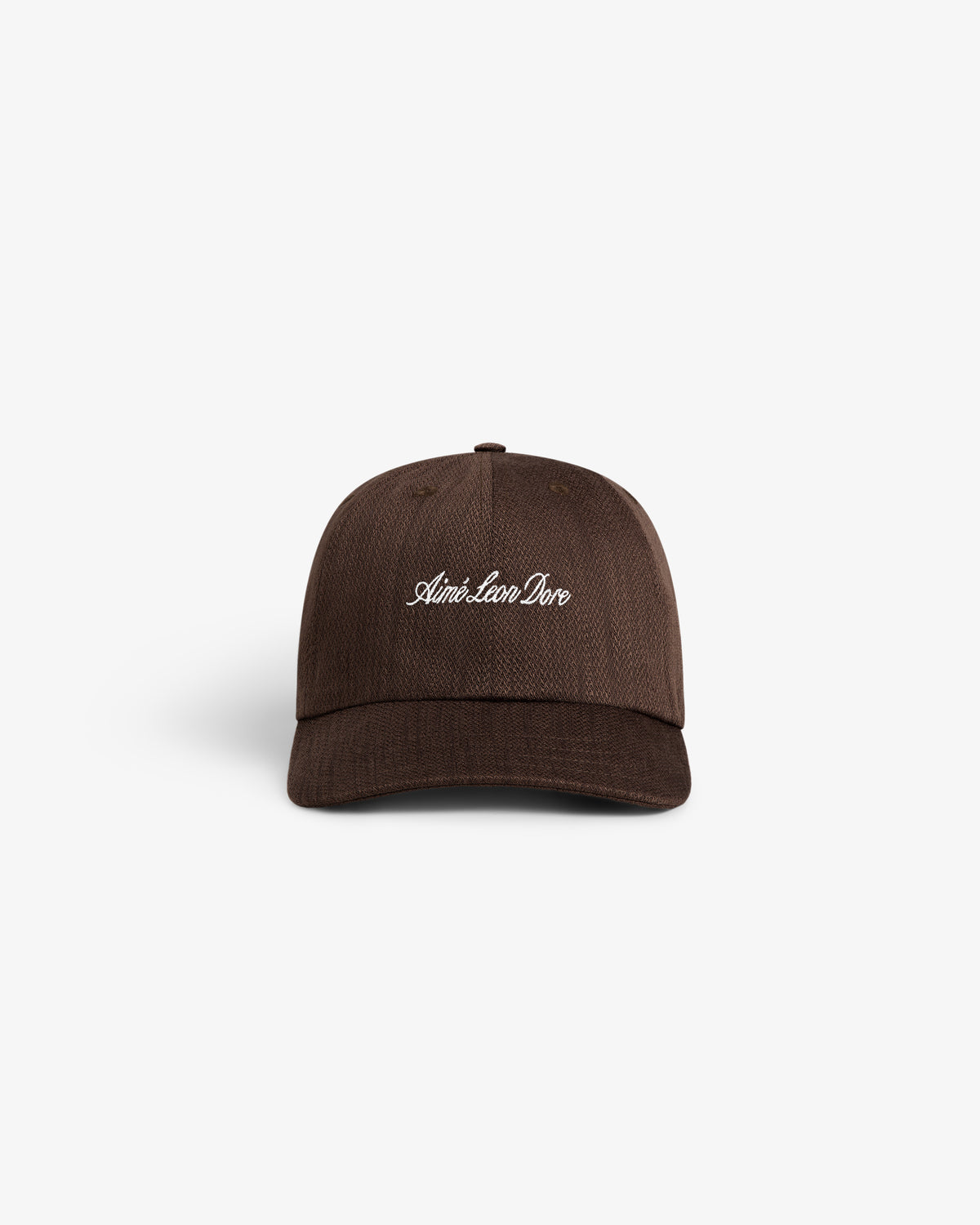 Front view of the Linen Blend Heritage Hat, a brown baseball cap with "Advisory Dare Dare" embroidered in white.
