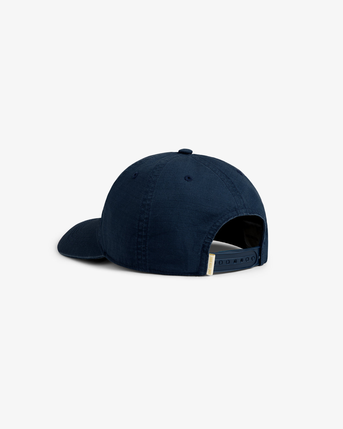 The Sun Faded Unisphere Hat is navy blue with a curved brim, shown from the back with an adjustable strap.