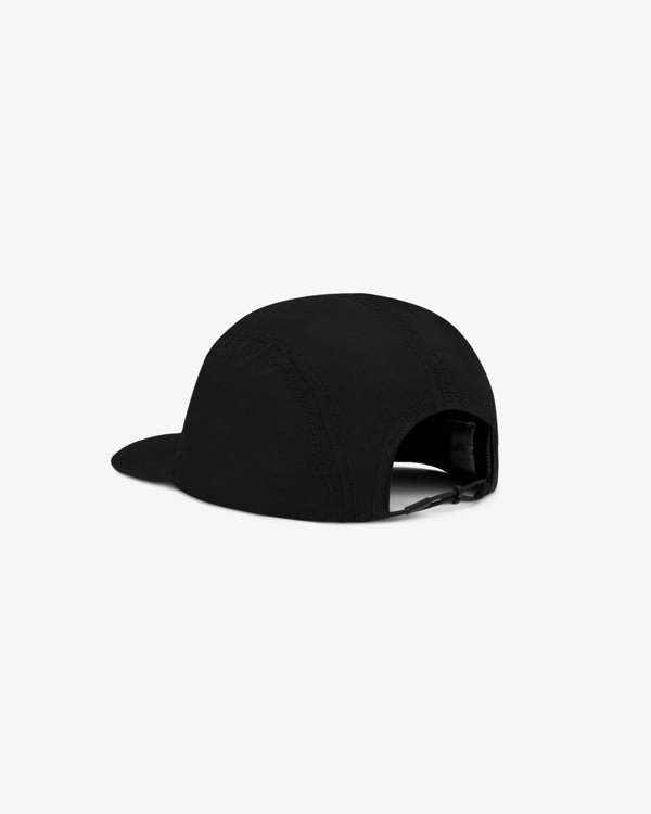 Aimé Performance Sport Hat in black, back view with adjustable strap, shown on a plain white background.