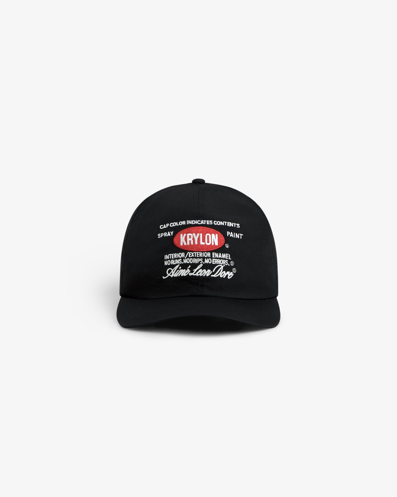 Krylon Label Hat: Black cap with white and red Krylon spray paint logo and text on front, shown on white background.