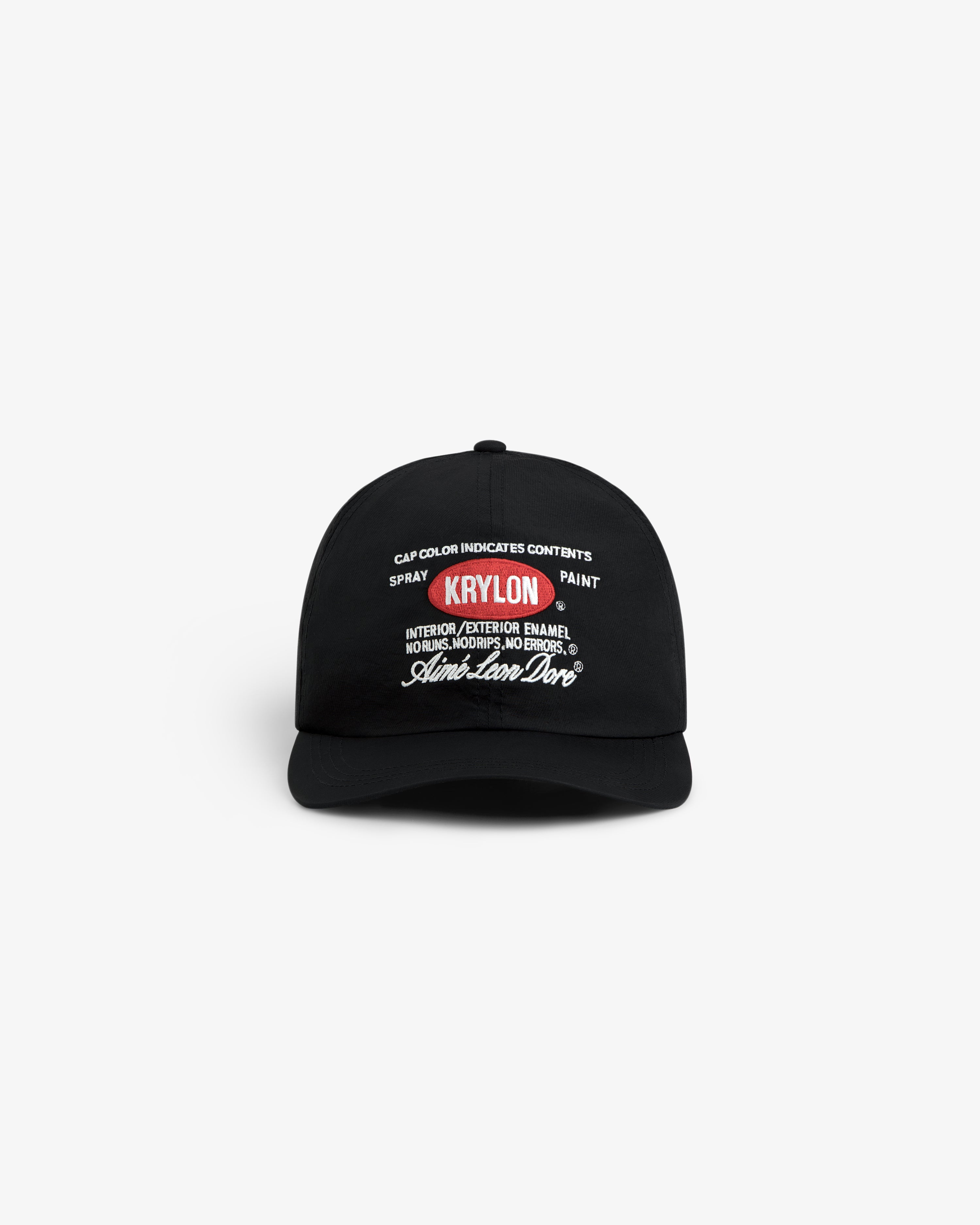 Krylon Label Hat: Black cap with white and red Krylon spray paint logo and text on front, shown on white background.
