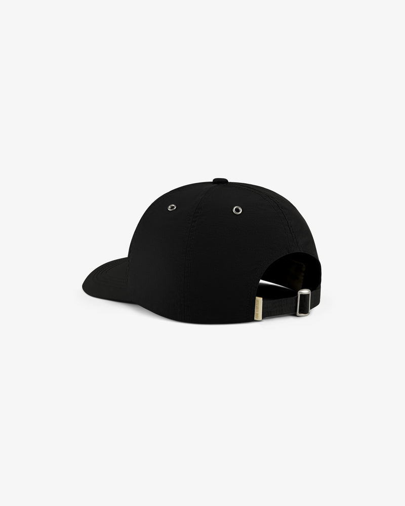 ALD / Technics Nylon Logo Hat shown from the back with adjustable strap and metal buckle on a white background.