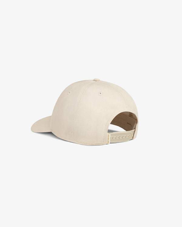The Fassianos Graphic Hat in beige shown from the back, featuring an adjustable snapback closure.