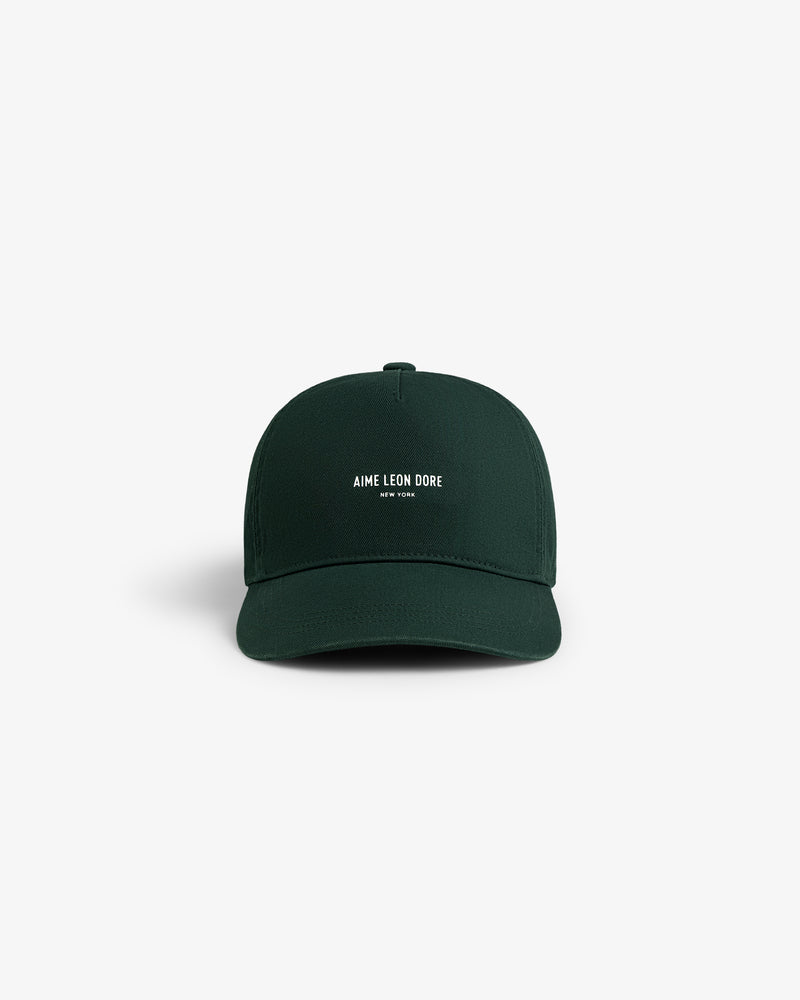 Dark green Micro Logo Hat with "Aime Leon Dore New York" in white on front, shown against a white background.
