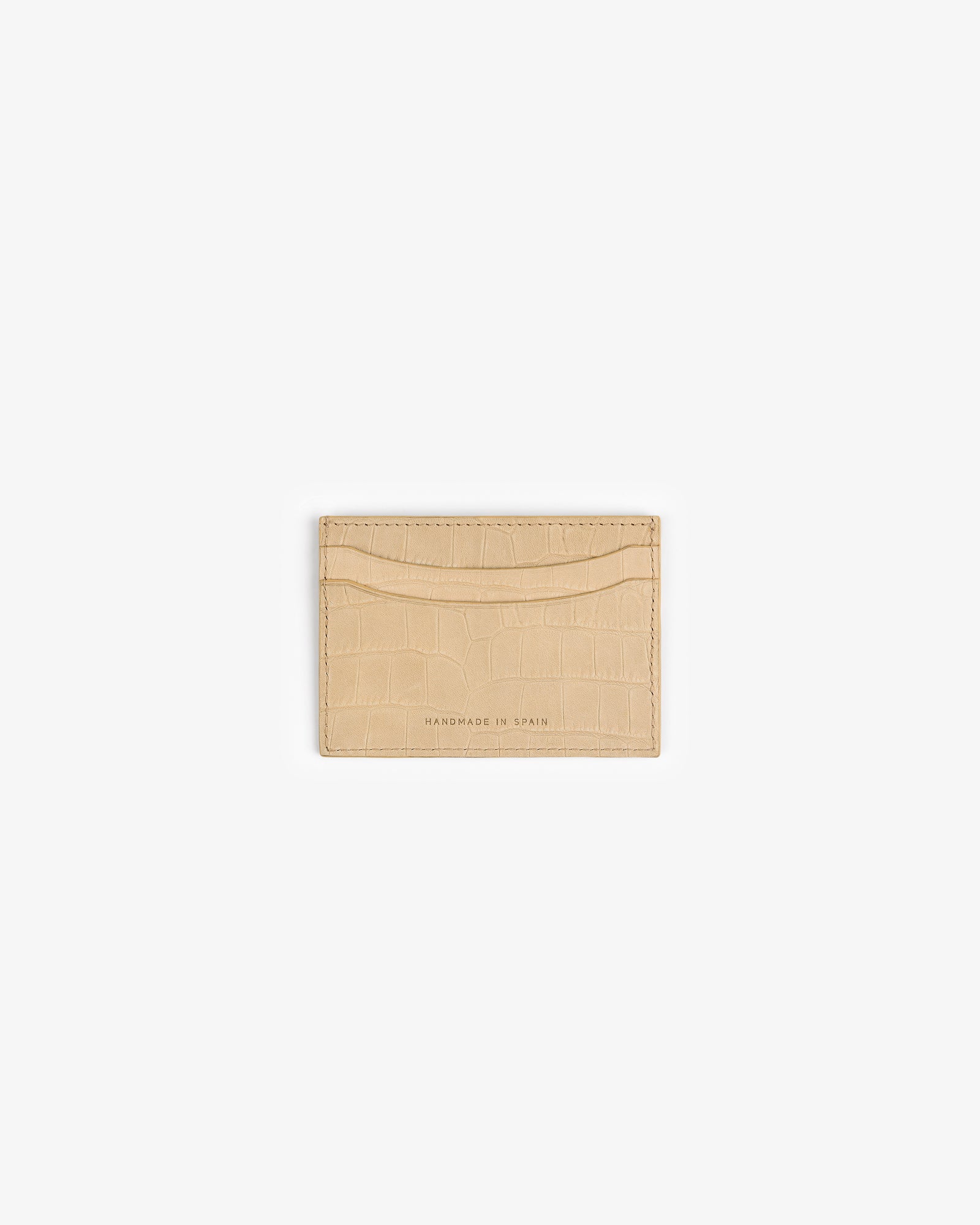 Croc-Embossed Nubuck Cardholder with two slots, shown on a plain white background.
