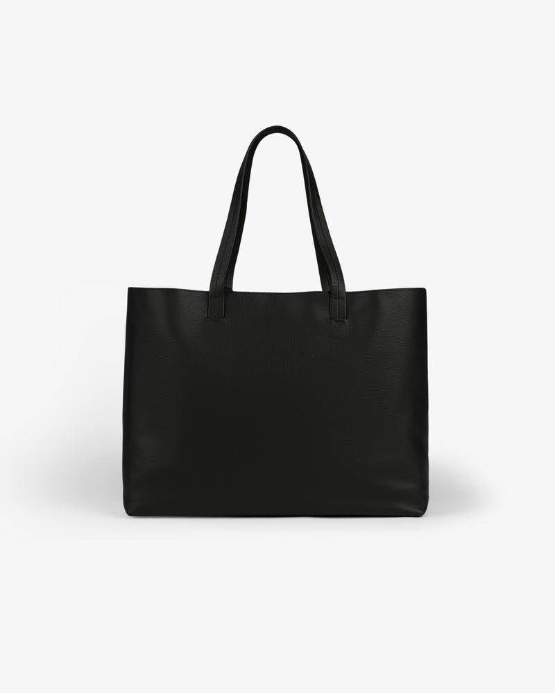 A Full Grain Leather Tote Bag with two handles, displayed against a white background.