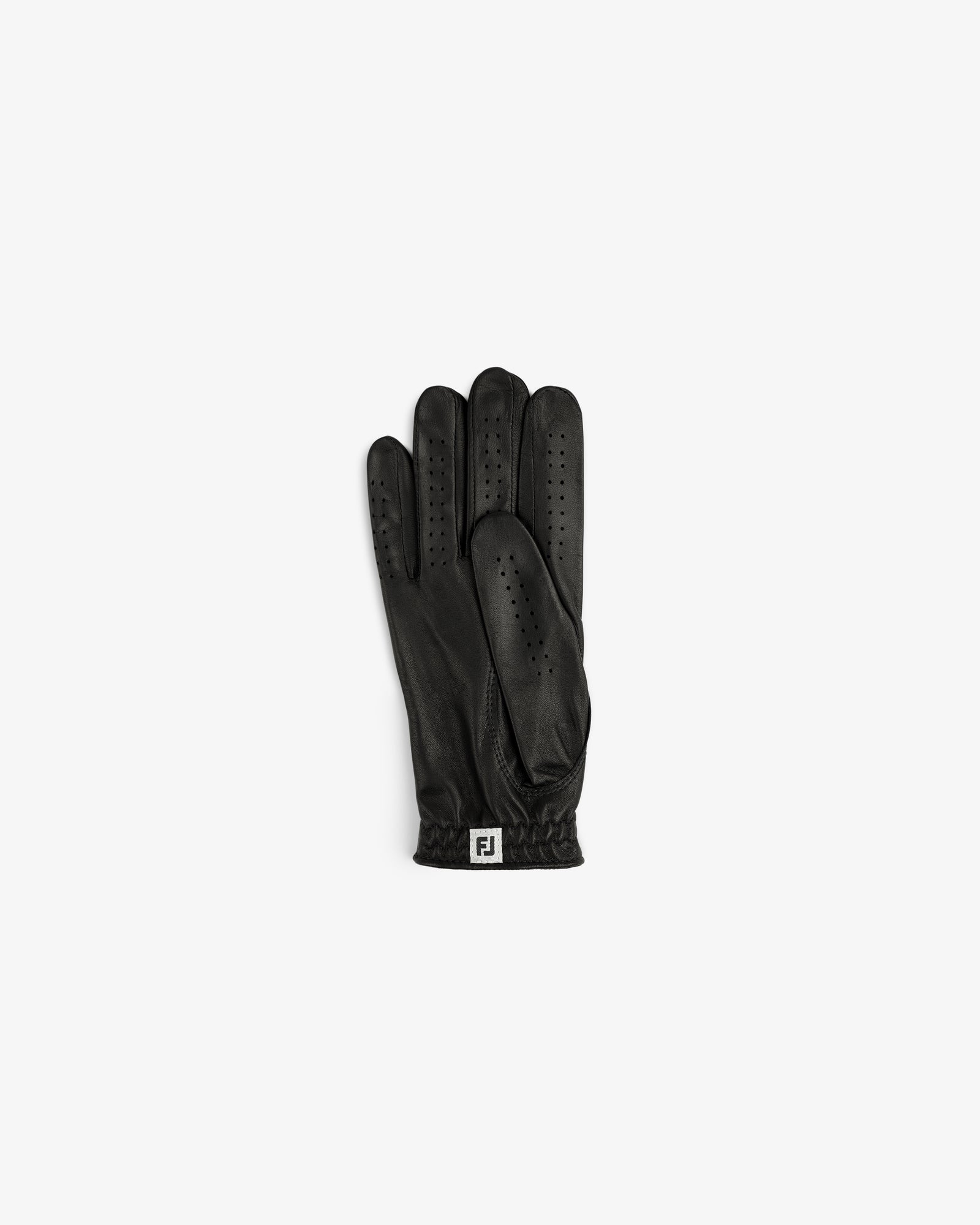 The ALD / FootJoy StaSof Heritage Glove (Right) in black leather is displayed flat on a white background.