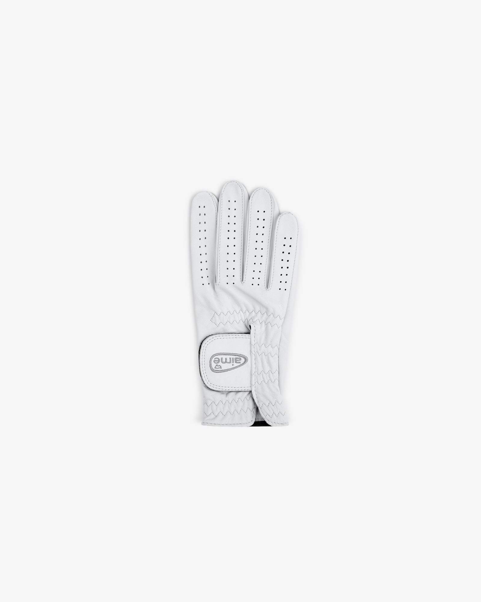 The ALD / FootJoy StaSof Heritage Glove (Right) is shown palm down, featuring perforated fingers and a Velcro strap.