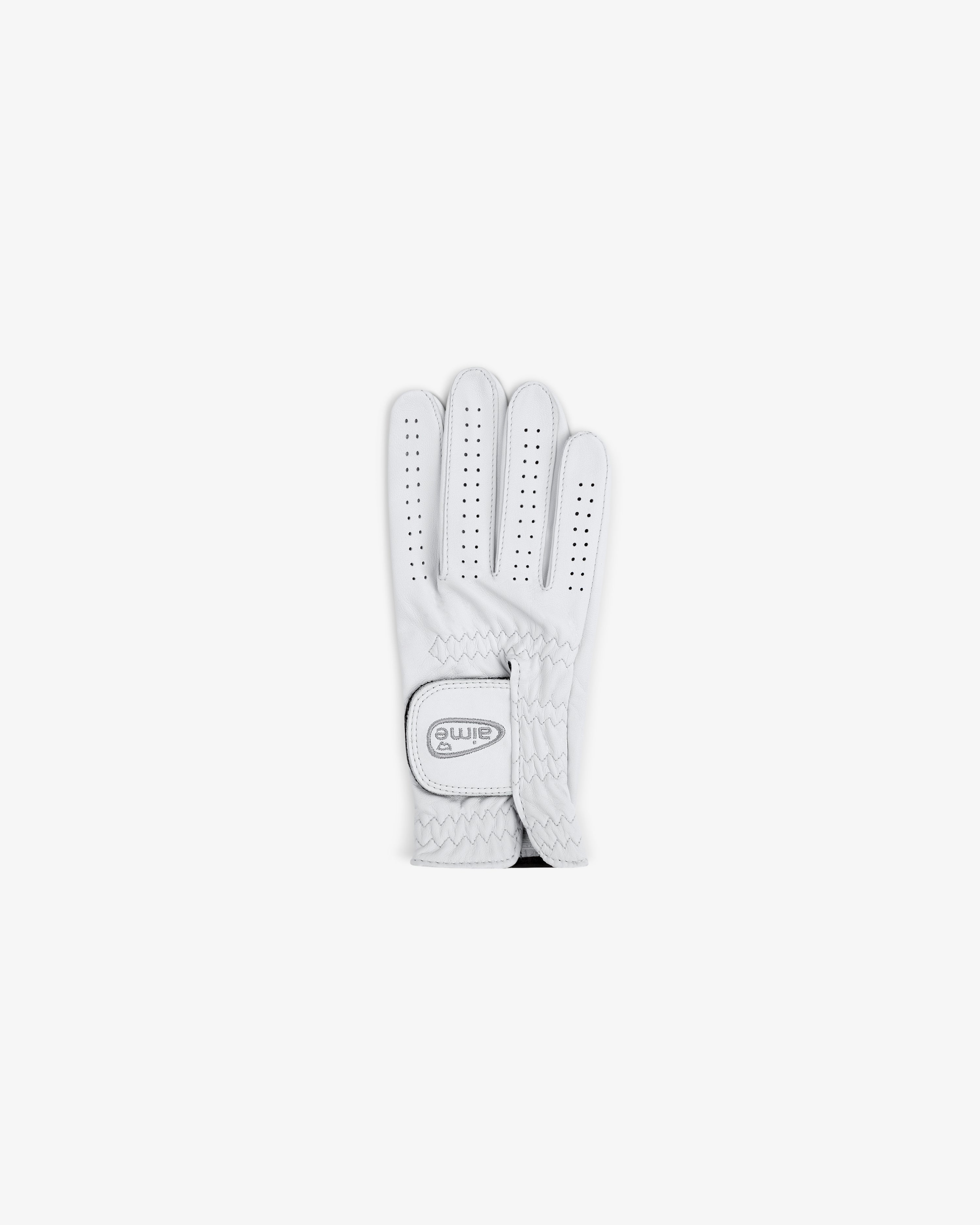 The ALD / FootJoy StaSof Heritage Glove (Right) is shown palm down, featuring perforated fingers and a Velcro strap.