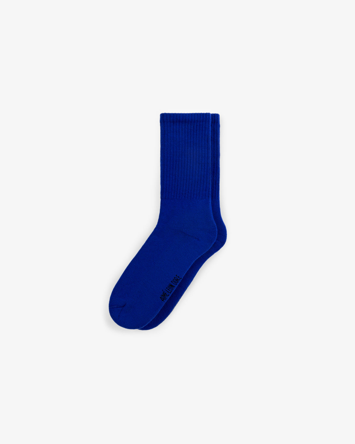 A 3-pack of bright blue crew socks with ribbed cuffs, displayed on a plain white background.