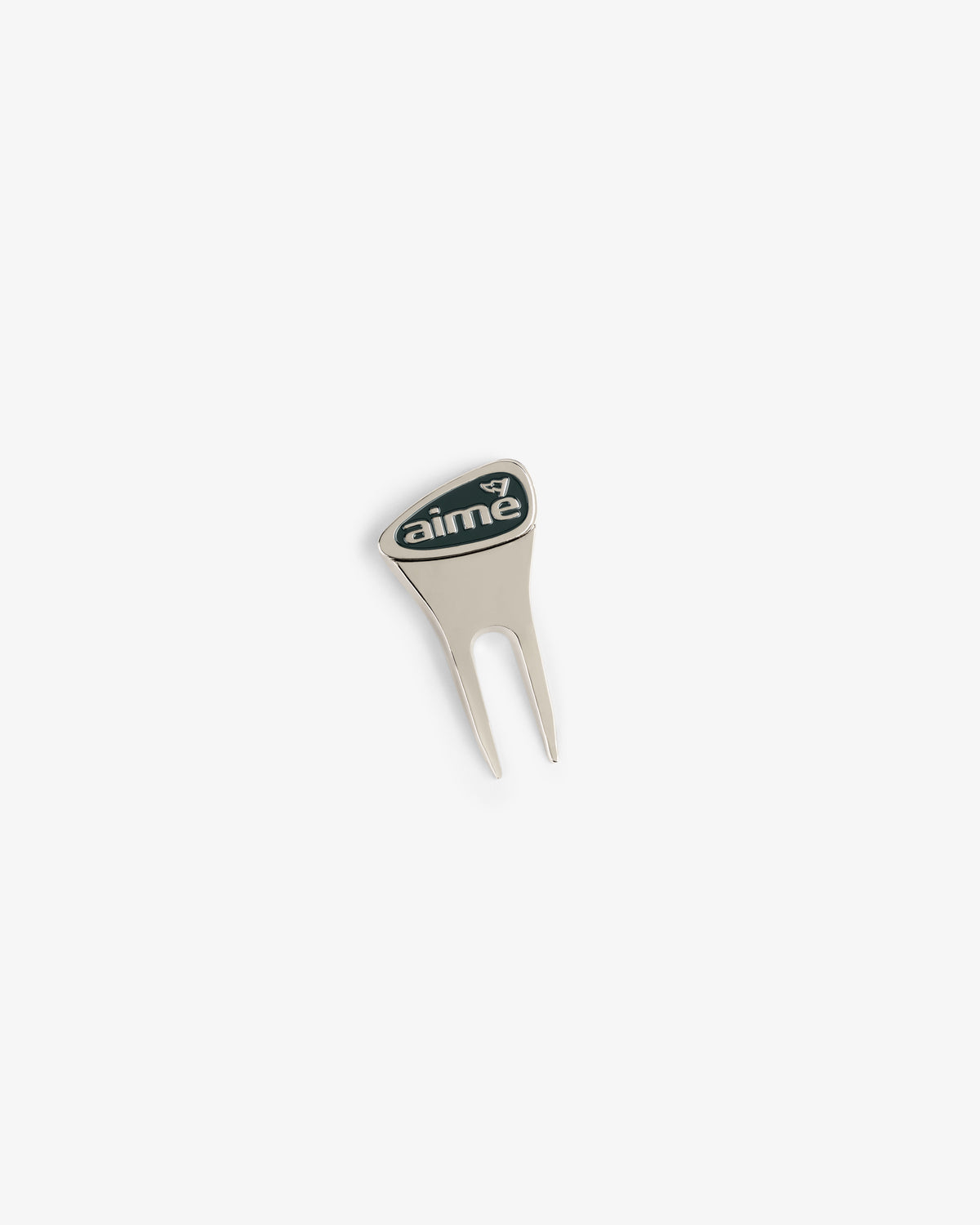The ALD Golf Divot Tool is silver with a black aime logo on a white background.