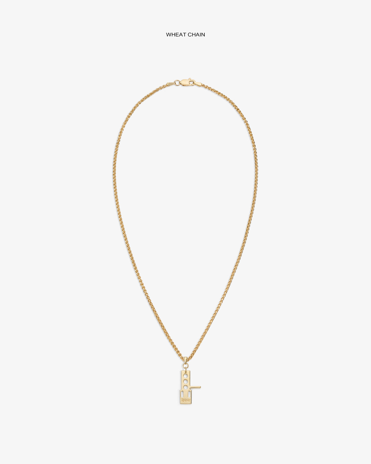 ALD / Technics 14Kt Gold Pendant on a wheat chain, key-shaped, shown against a plain white background.