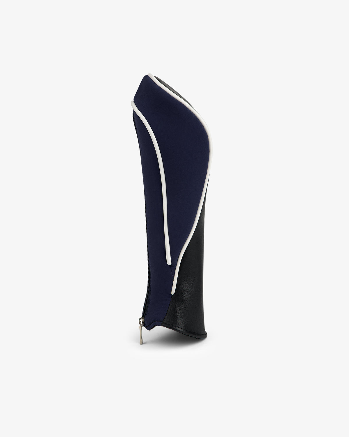 The ALD Golf Driver Cover, navy and black with white trim, stands upright on a plain white background.