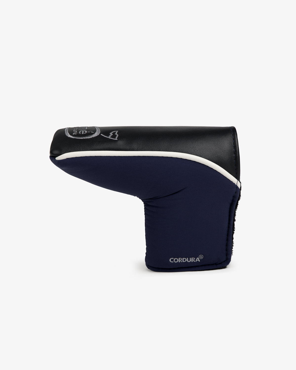 ALD Golf Putter Cover in navy and black with white trim and Cordura branding on a plain white background.