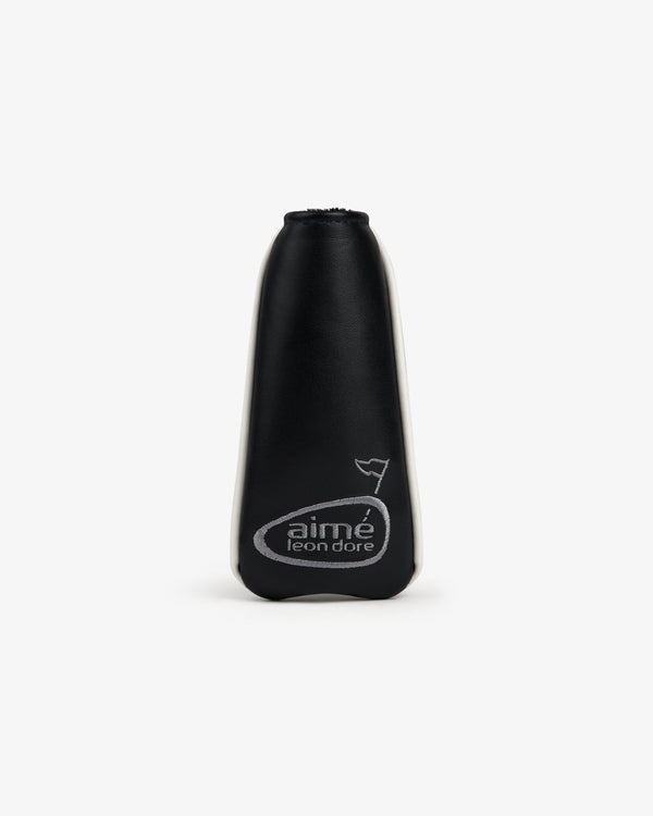Black ALD Golf Putter Cover with white logo and flag icon, shown on a white background.