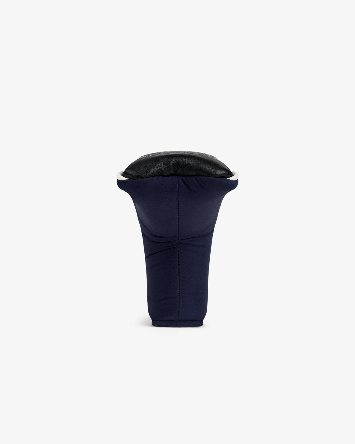 The ALD Golf Putter Cover in navy blue and black is displayed upright against a plain white background.