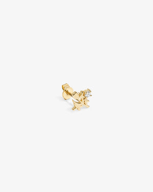 14Kt Gold Diamond Crest Earring
