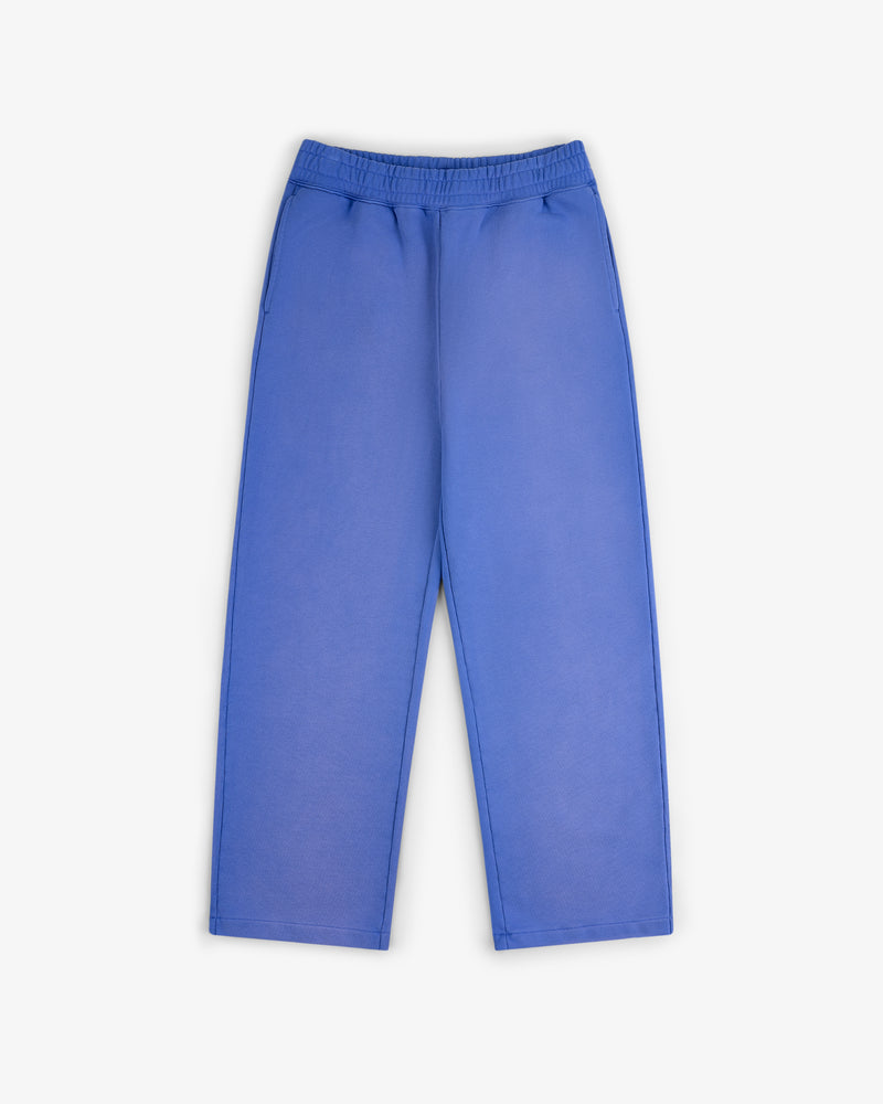 Sun Faded Sweatpants in blue with straight legs and an elastic waistband, shown flat on a white background.