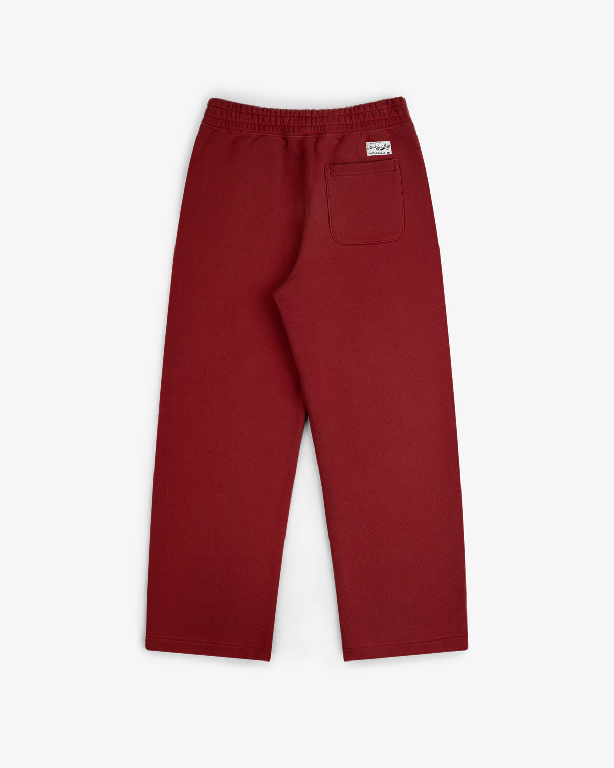 Sun Faded Sweatpants in maroon with a straight-leg fit, elastic waistband, and one back pocket displayed flat on white.