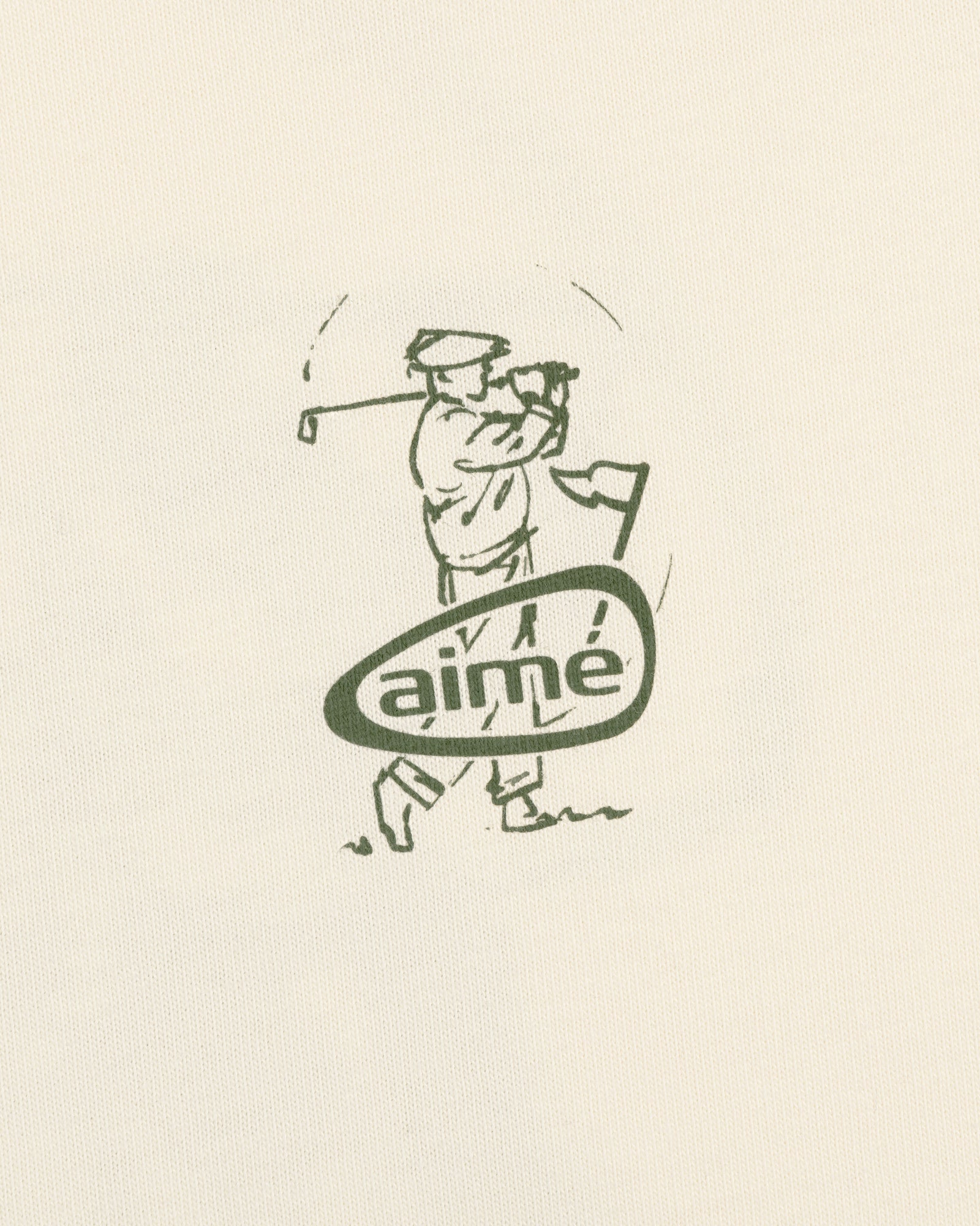 Illustration of a golfer swinging a club with "ALD Golf Swing Tee" in stylized text below the figure.