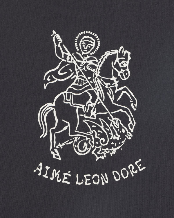 Line drawing of Saint George slaying a dragon, with "Saint George Graphic Tee" text underneath.