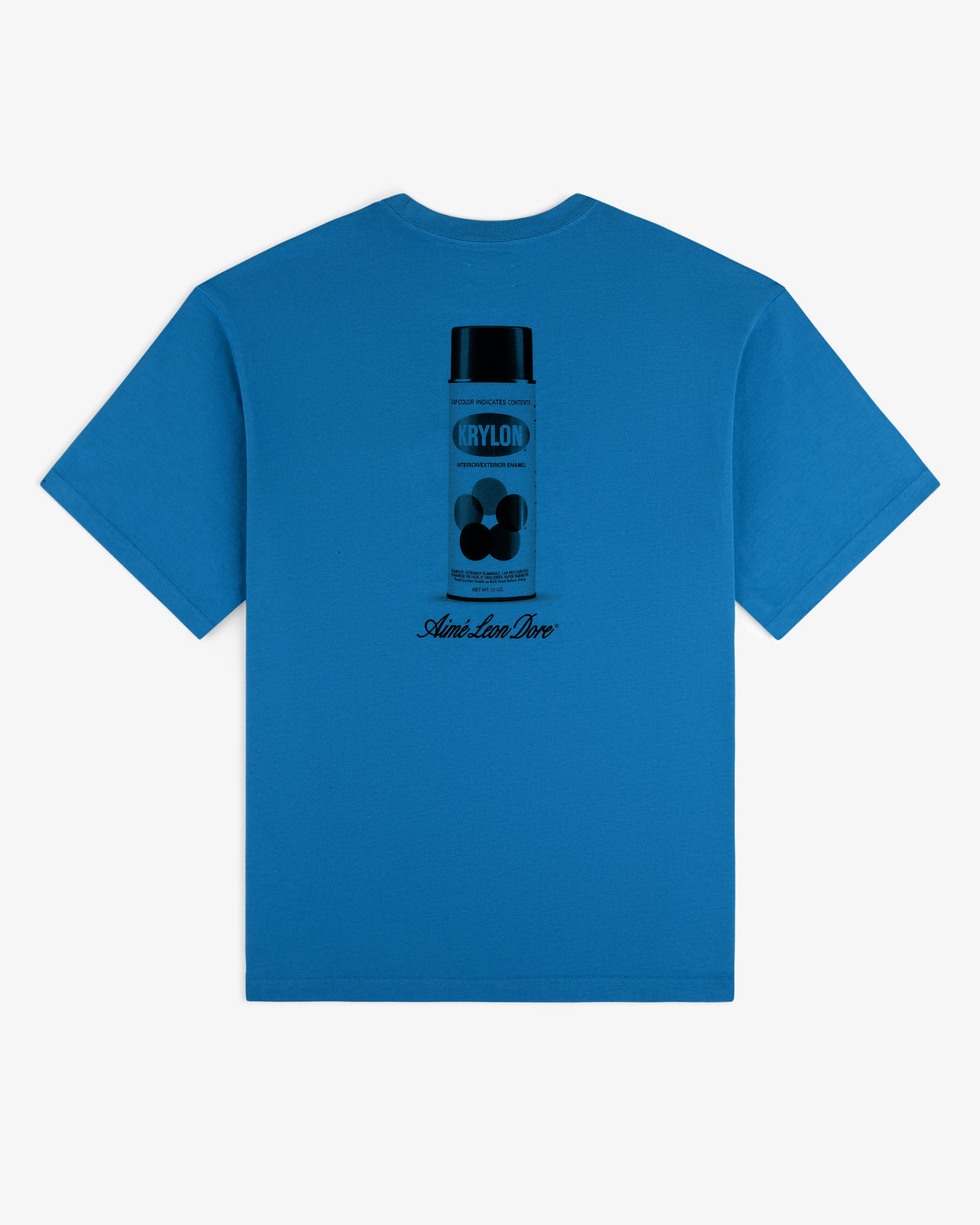 Krylon Pocket Tee: Blue T-shirt with spray paint can graphic and "Aint-Love-Love" text on the back.