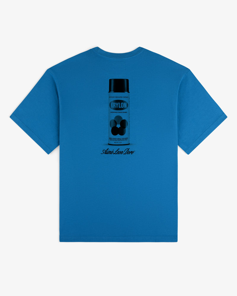 Krylon Pocket Tee: Blue T-shirt with spray paint can graphic and "Aint-Love-Love" text on the back.