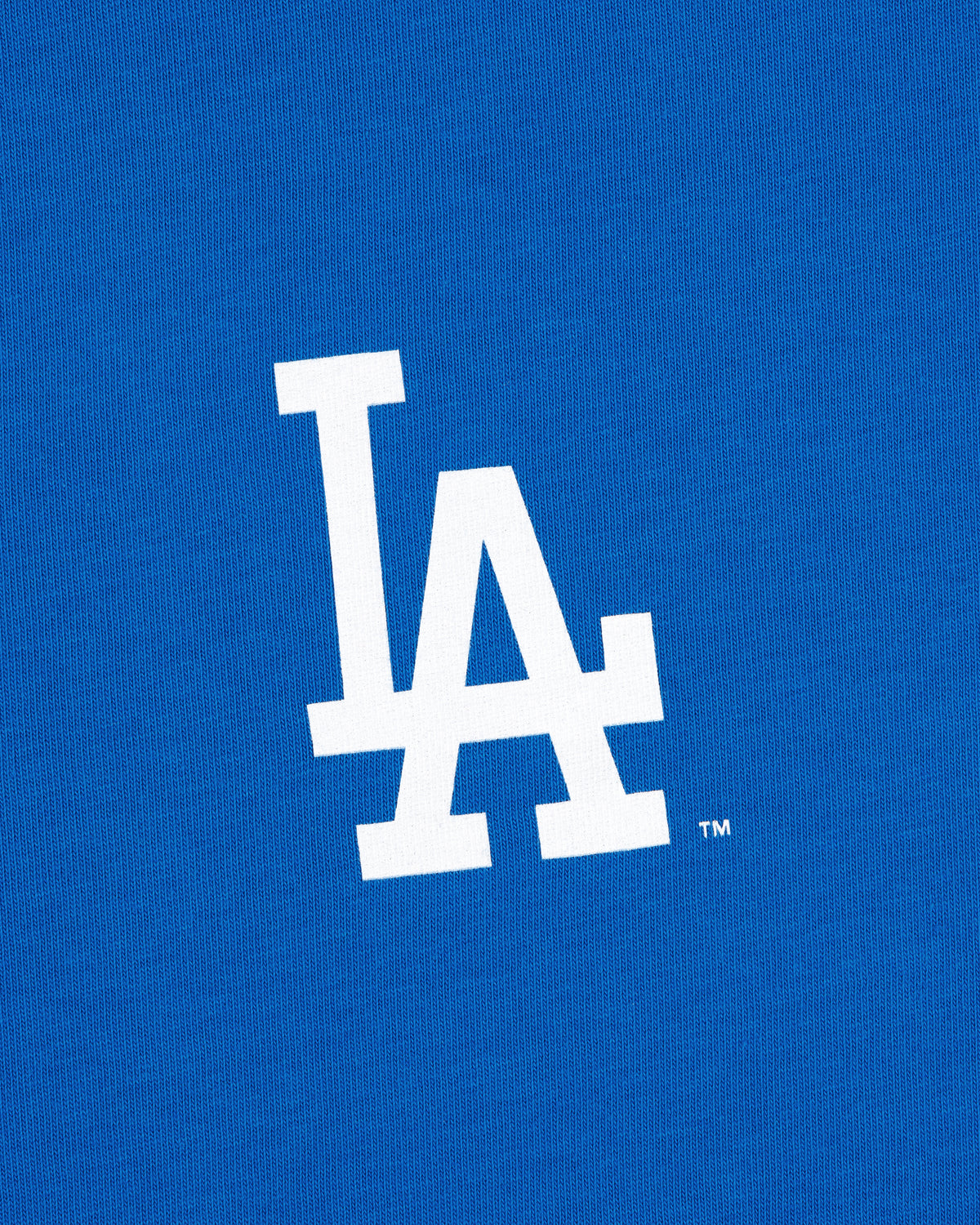 White LA logo on blue ALD / LA Dodgers Unisphere Tee.