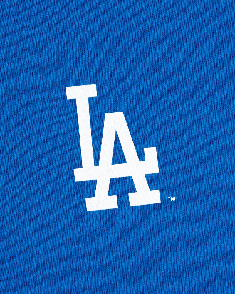 White LA logo on blue ALD / LA Dodgers Unisphere Tee.