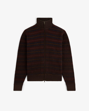 Multi Color Knit Track Sweater