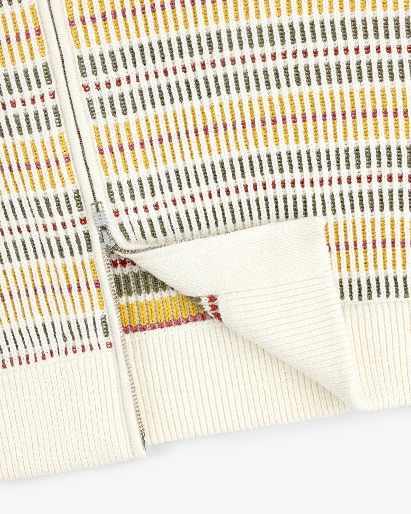 Multi Color Knit Track Sweater